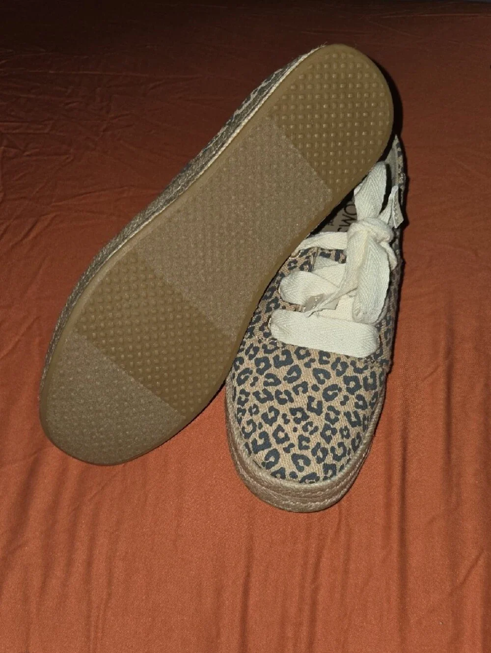 TOMS Carolina Leopard-Print Espadrille Sneakers with Cream Laces